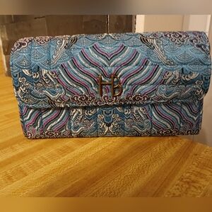 Henri Bendel Blue and Pink Patterned Wallet